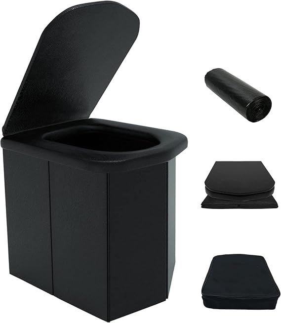 TOONGEEN Portable Camping Toilet for Adults - Collapsible, Lightweight Travel Commode With Seat - Suitable for Fishing, Hiking, Traffic Jams, Festivals