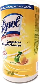 Lysol Disinfectant Wipes, Multi-Surface Antibacterial Cleaning Wipes, for Disinfecting and Cleaning, Lemon and Lime Blossom, 80 Count (Pack of 1)