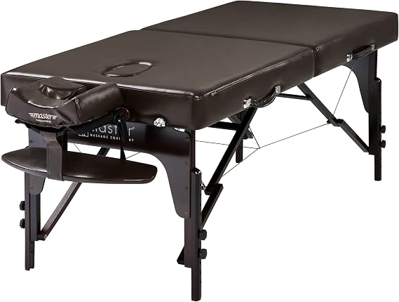 Master Massage Supreme 79cm Extra Wide Portable Massage Table Massage Couch, LX SPA Salon Facial Beauty Bed, Easy Set Up, 7.6cm Thick of Memory Foam, PU Upholstery (Coffee)