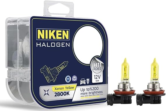 niken 12V H11 55W YELLOW LIGHT BULB 2800K (2PCS)