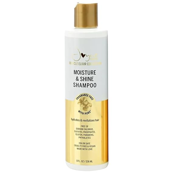Joyce Giraud Miracle Elixir Moisture and Shine Shampoo, Unscented, 8 Fl Oz | Gently Cleanses, Protects Color, Restores Moisture, Strength, With Pure4 Oils, Free of Silicone, Sulfates and Parabens