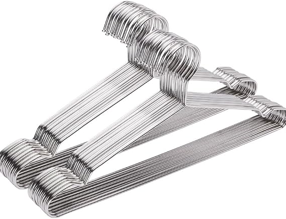 Hangers 20 Pack Metal Heavy Duty Wire Coat Non Slip Hangers Ultra Thin