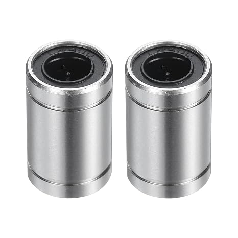 uxcell 2Pcs LM8UU Linear Bearing 8mm Bore 15mm OD 23mm Length Linear Ball Bearings Nickel Plated Surface Double Side Rubber Sealed Bearing Steel for CNC Machine 3D Printer