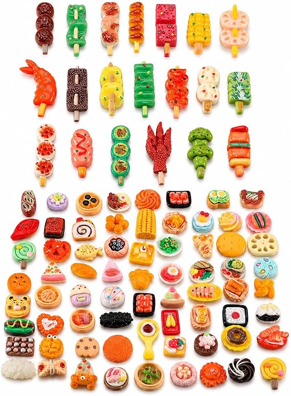 70 Pcs Mini Brands Food Set, Diverse Miniature Food Collection for Dollhouse Decor and Pretend Play, Random Assortment of barbie food Fill the Fridge Accessories,Role Play Games mini brands vinyl