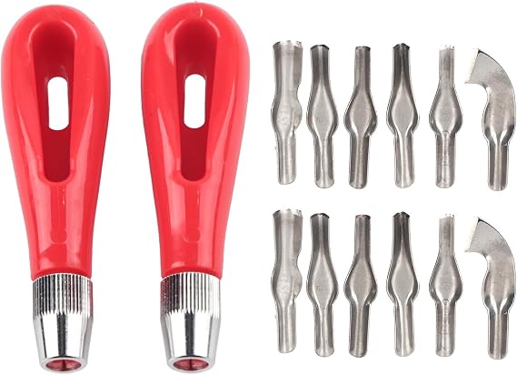 Linoleum Cutter Tool Set, 6 Blades, Wood Block Carving Knife Kit, Block Printing and Sculpture Tools, 2 Sets