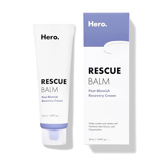 Hero Cosmetics Rescue Balm Post-Blemish Recovery Cream, 1.69 Fl Oz | Soothes and Restores Skin, Nourishes Dry Skin, Improves Look of Post-Blemish Marks, Dermatologist Tested