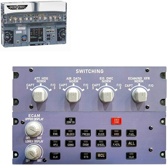 Lunaro Rowsfire Airliner A113 Cockpit Light, DFOR & ATC Panel - 1:1 A320/A330/A350 Module for MSFS 2020/2024 & X-Plane - Fenix/Toliss/IniBuilds Ready