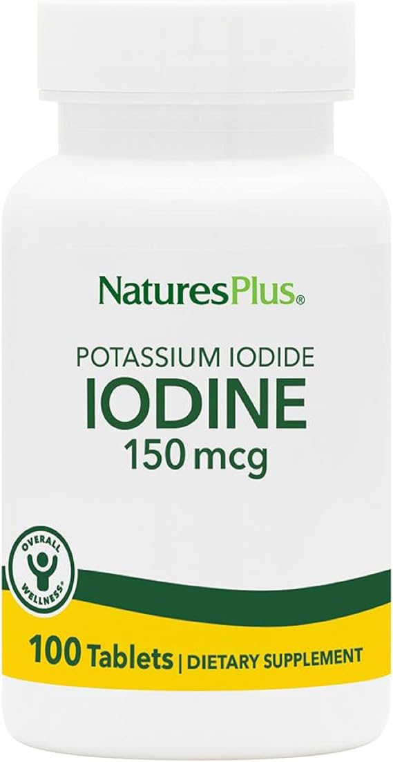 NaturesPlus Potassium Iodide - 150 mcg, 100 Tablets - Vegan, Gluten Free - 100 Servings