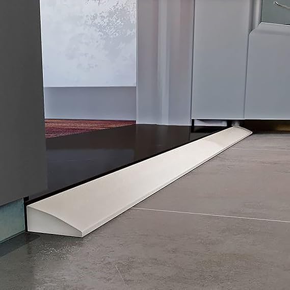 Solid Silicone Sweeping Robot Threshold Ramp Frameless Shower Threshold Door Bottom Seal Strip Water Barrier Can Be Used for Indoor Bathroom Kitchen Sink Countertops (Size : 90x5x1.8cm)