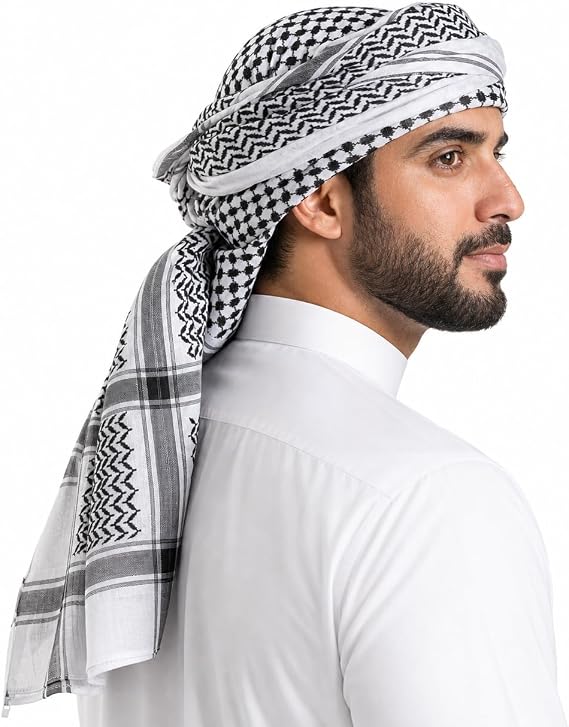 HOMELEX Keffiyeh Arab Head Scarf for Men Shemagh Turban