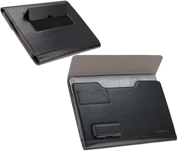 Black Leather Folio Case - Compatible with Aocwei 14" Laptop