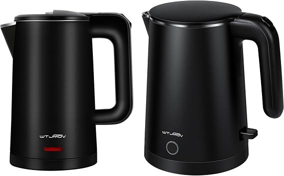 0.8L Small Electric Kettle Black + 1.0L Water Boiler Black