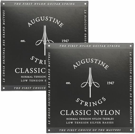 Augustine Strings Classic Black - Low Tension Classical Guitar Strings - The Original Nylon String - 2 Sets