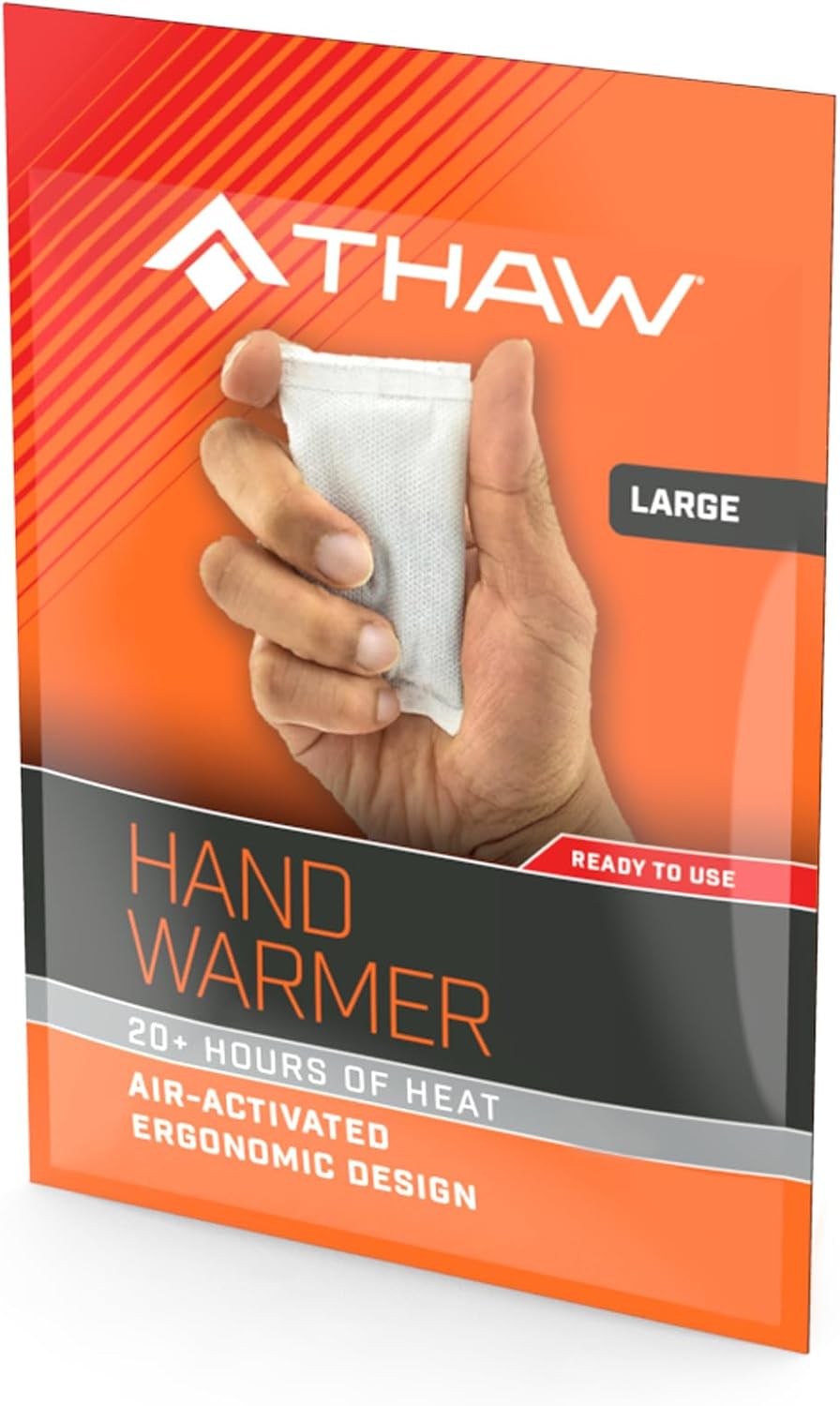 THAW Disposable Hand Warmers - For Winter Walks, Hiking, Camping, Outdoor Activities - 40 Packs, Large