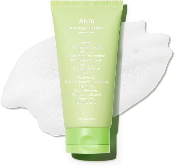 Abib Acne Foam Cleanser Heartleaf Foam 5.07 fl oz / 150 ml | Korean Mild Acidic Daily Face Wash for Acne-Prone Skin, Hydrating & Soothing with Panthenol B5, Deep Cleansing for Sensitive Skin, K-Beauty