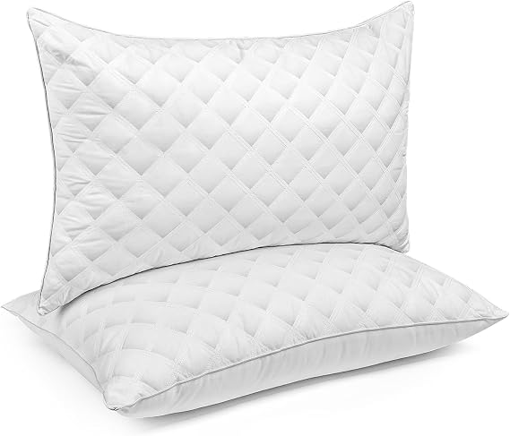 Bed Pillows Standard Size Set of 2, Medium Firm Down Alternative Pillow 2 Pack, Pillow for Side and Back Sleeper, Soft Hotel Collection Gel Pillows for Sleeping(20x26)