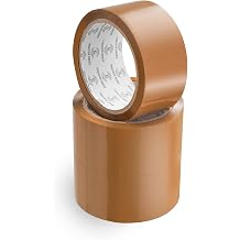 REQUISITE NEEDS Heavy Duty Brown Packing Tape, 48mm x 66m, 3 Rolls, Tear Resistant Parcel Sealing Tape for Moving and Box Packaging