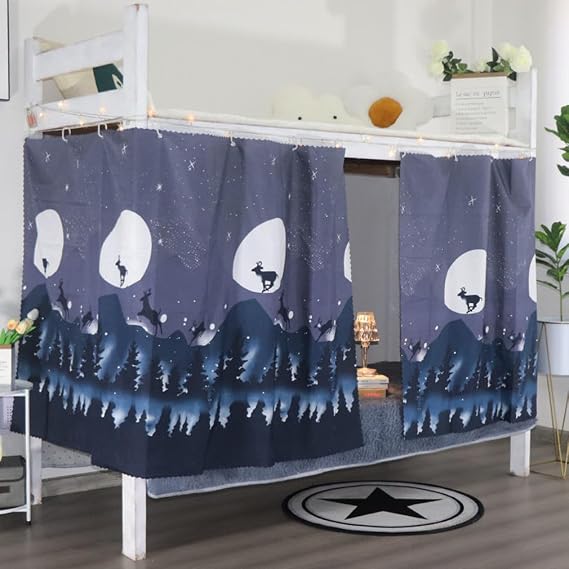 SIQITECHNO Students Dorm Bunk Bed Curtain Home Privacy Bed Shading Curtain Net Bed Cloth Dustproof Blackout Bed Canopy Bedding Curtain Students Dormitory Tent Lightproof Cloth Bedding