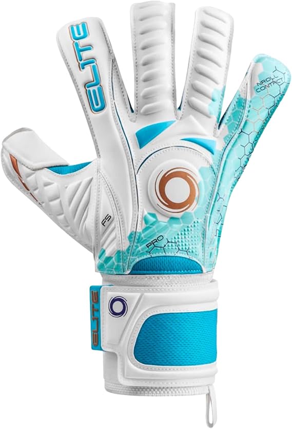 Elite Sports Orca Fingersave Goalkeeper Gloves - NRoll Cut, Air Ventilation Management, 5 Removable Finger Spines, Elastic Wristband, Durable Latex, Sizes 7-11