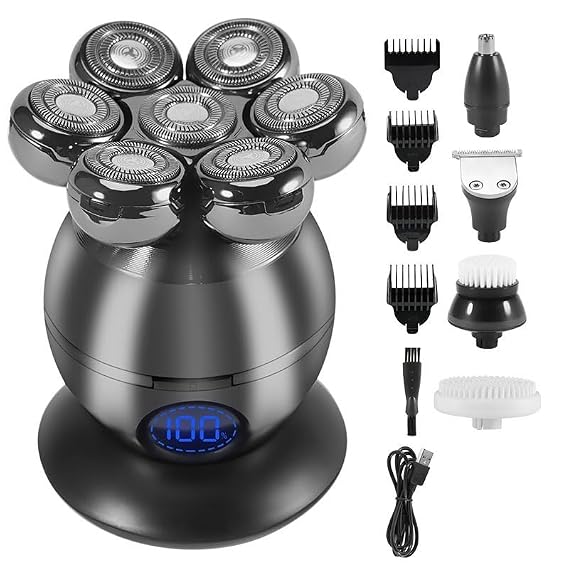 Head Shavers for Bald Men, 5-IN-1 Rechargeable Multi Grooming Kit Beard Hair Electric Shaver For Men Body Trimmer Facial Electric Razor Balde Shaving Machine