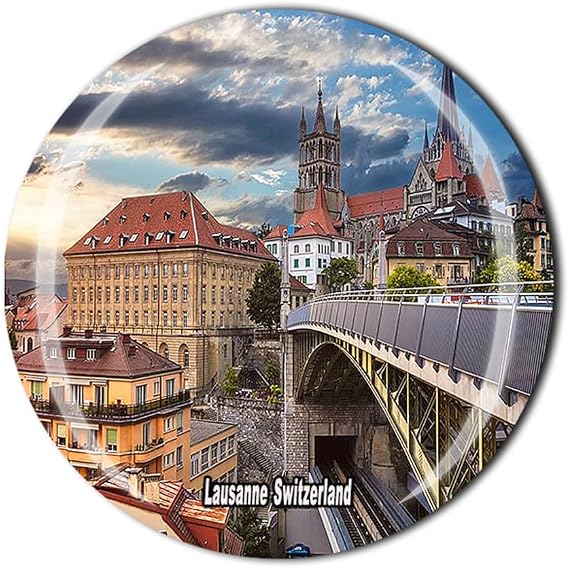 Lausanne Switzerland Fridge Magnet Crystal Tourist Souvenir Gift Collection Refrigerator Magnetic Sticker