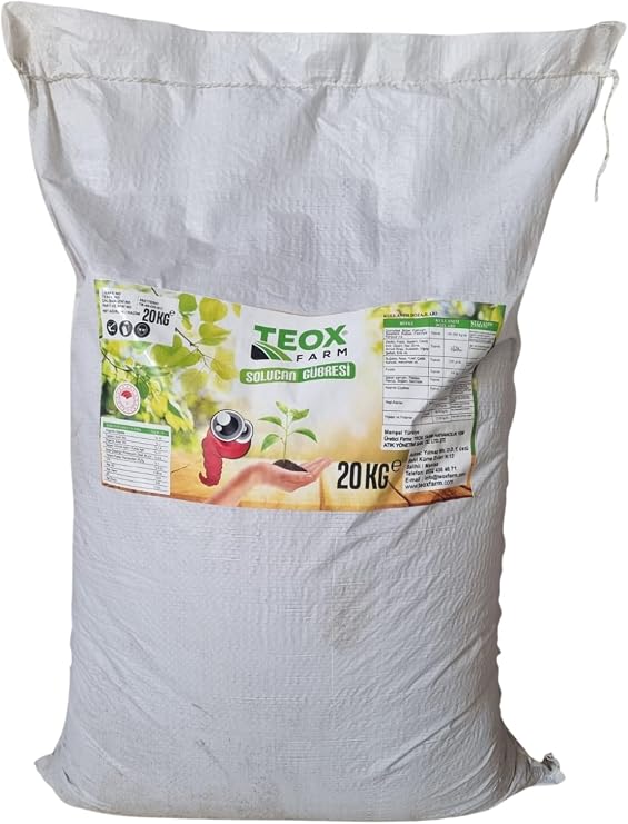 20 Kg Katı Solucan Gübresi Toz Vejetaryan Organik Gübre