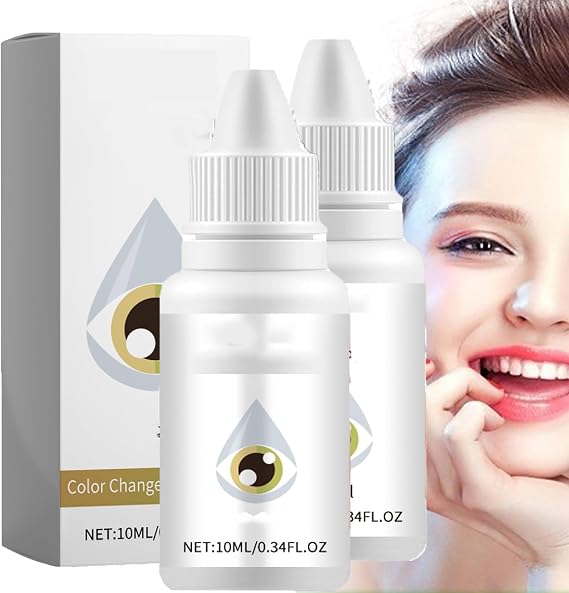 2 x Fancy Drops, Change Your Eye Colour, Irisink Colour Changing Eye Drops, Irisink Eye Drops (Pack of 2 - Hazel)