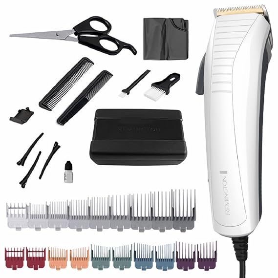 Remington DIY Fade Titanium Haircut Kit, 24-Piece with 19 Combs