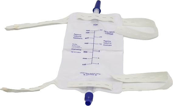 Male Urinal Bag Pee Replacement Leg Bag for The Male Urinal 750 ML 5 Count