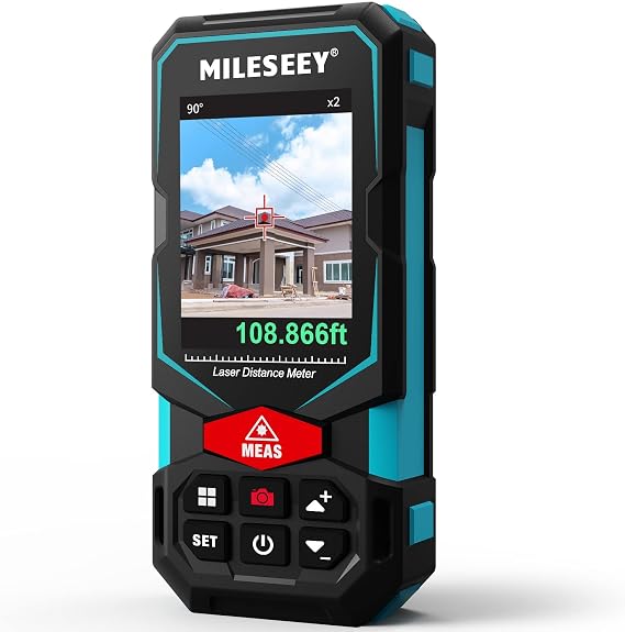 MILESEEY S7 Outdoor Laser Measure with Viewfinder Camera for Pro & DIY Use | 330ft Long Range Measurement, 2 mm Accuracy, 4x Zoom Camera Pointfinder, P2P, Multifunctional Laser Measuring Tool