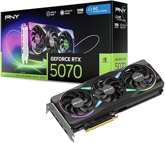 PNY GeForce RTX™ 5070 12GB ARGB OC Triple Fan Graphics Card DLSS 4