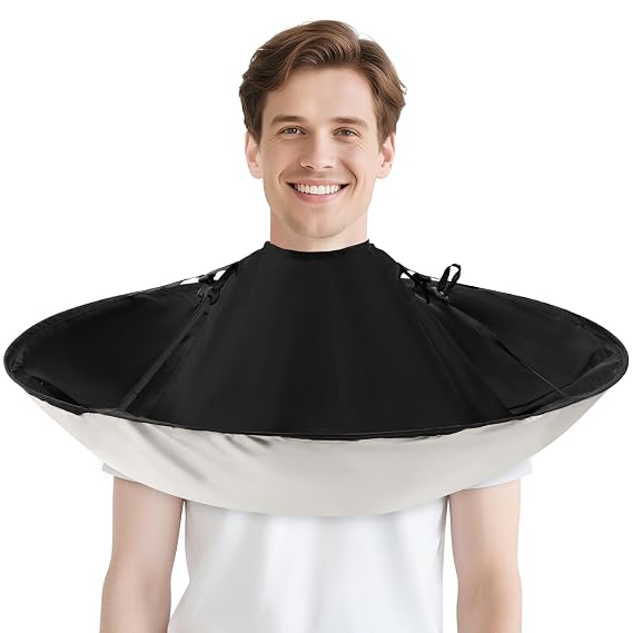 FEBSNOW Hair Cutting Cloak Cape Foldable Haircut Umbrella Cape for Adults