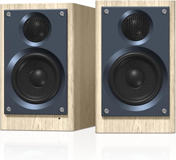 HOMAY BS3 Active Bluetooth Bookshelf Speakers, Wood Grain, Pair