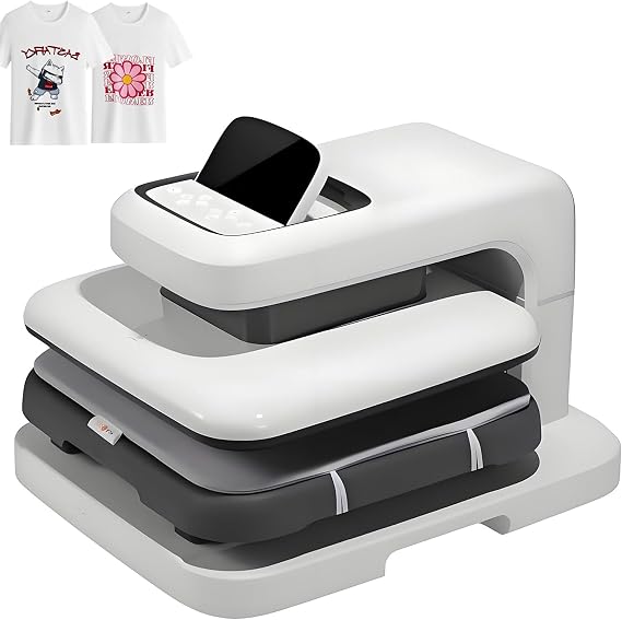 Auto Heat Press, Mini Heat Press Bundle,Sublimation Heat Press Machine with Adjustable Pressure & Temp/Time Sets, 8 Modes, 15x15 Heat Up Fast & Evenly Heat Press, for T Shirt(Blue)