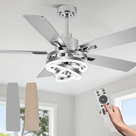 52" Modern Chandelier Fandelier Ceiling Fan with Light