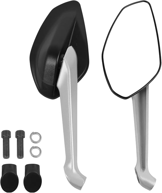 Motorcycle Side Rearview Mirror Replacement for Ducati Diavel 2014-2015 Monster 821 Dark STRIPES 1200 1200S 797(Silver Side Mirror Stem)