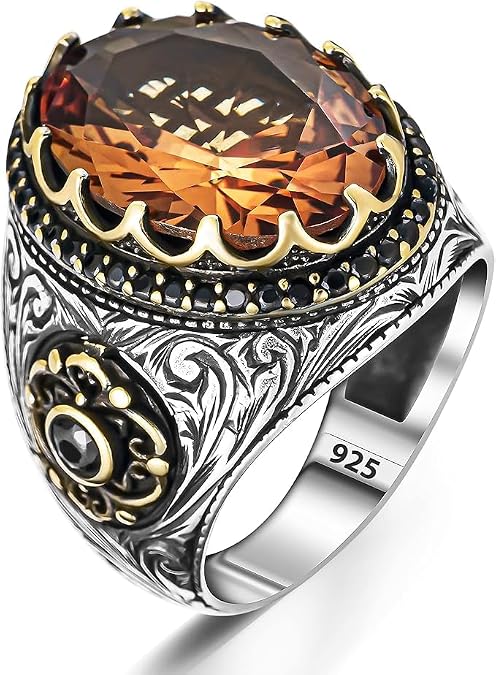 Silver Zultanite Stone Ring Natural Ottoman Style Ring, Man Handmade Zultanite Turkish Silver Ring, 925k Sterling Silver Ring, Gift For Him