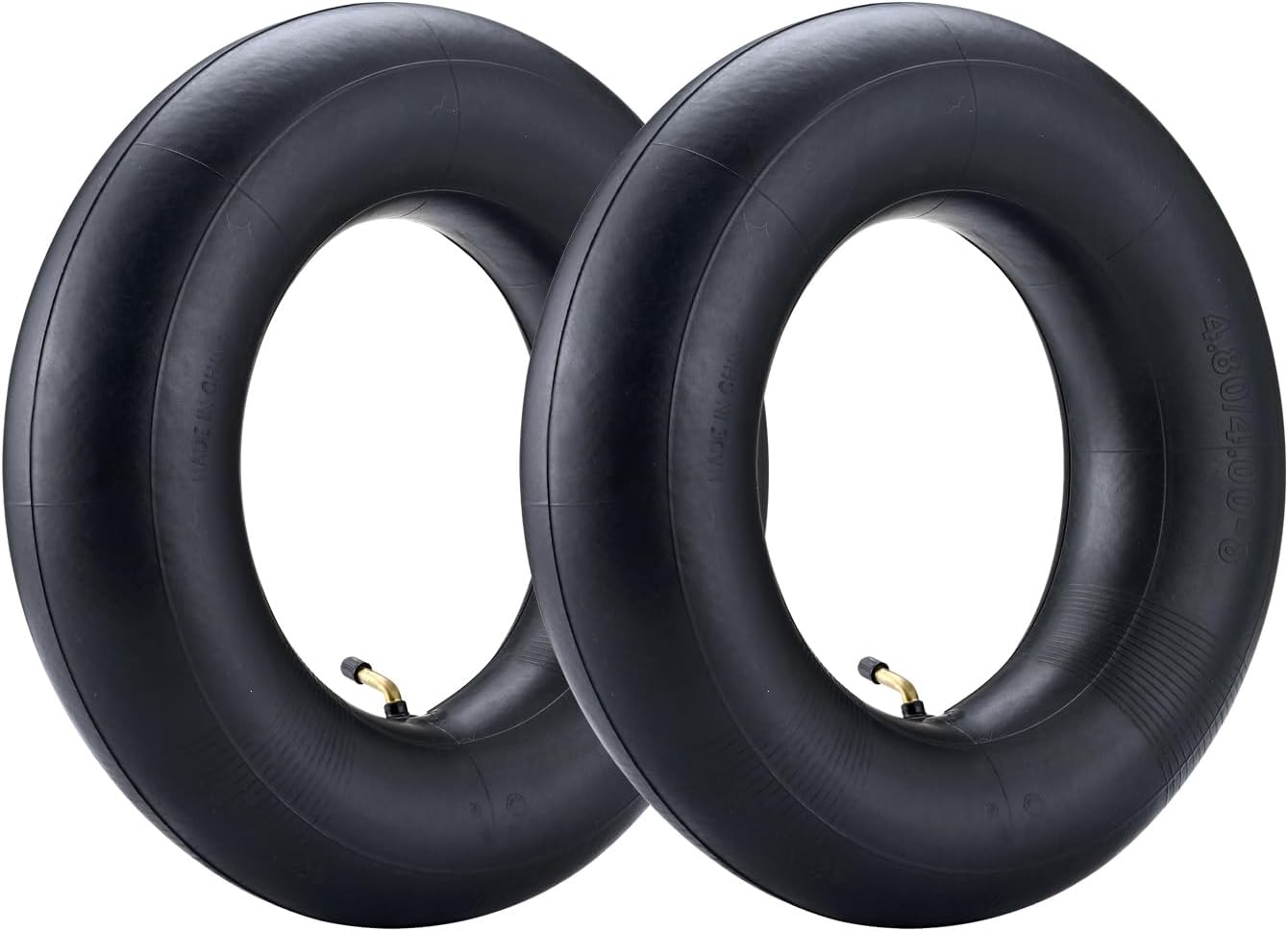 (2-Pack) Fastvert 4.80-8/4.00-8 Heavy-Duty Inner Tubes with TR-87 Bent Valve Stem – Fits Wheelbarrows, Utility Trailers, Garden Carts, Lawn Equipment, Hand Trucks and More