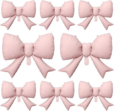 8Pcs Pink Bow Big Balloon Bow Theme Party Decoration Balloon for Women Men Baby Shower Girls Boys Bow Birthday Party