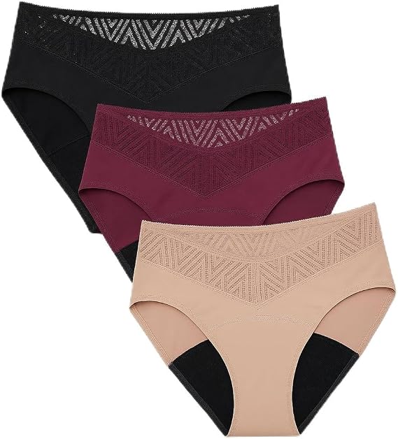 THINX Period Underwear, Comfort-Stretch Hip Huggers, Holds Up to Regular 12 Tampons*, Period Panties Bundle, LARGE