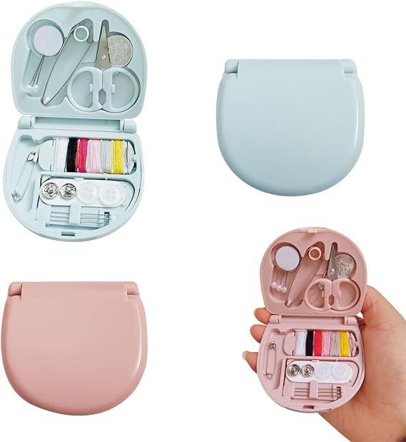 2 Pack Mini Travel Sewing Kit, Portable Travel Sewing Box Kit
