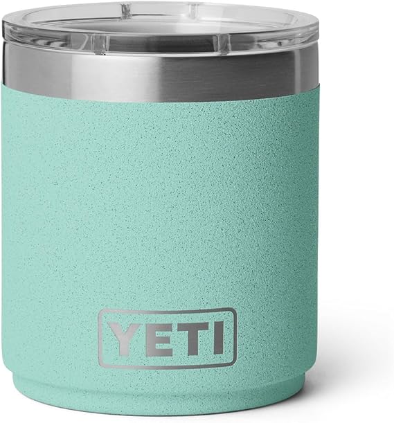 YETI Rambler 10 oz Ceramic Lined Lowball 2.0, Vacuum Insulated with MagSlider Lid, Sea Stone