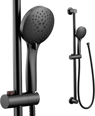Moen Eco Performance 5 Funtion Handheld Showerhead, 30 Inch Slide Bar and 69 Inch Hose, 3558EPBL