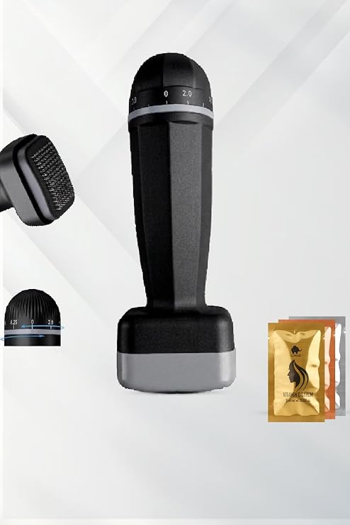 120 Titanyum İğneli Ayarlanabilir İğne Ölçülü (0.25-2.0mm) Dermastamp Siyah - Serum Seti Hediyeli -