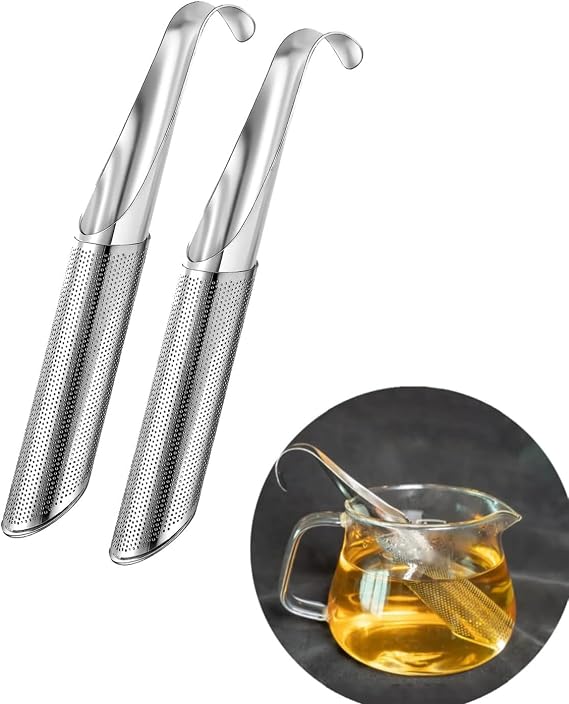Tea Infuser,2PCS Tea Strainers Stainless Steel Tea Infuser Tea Strainer Hanging Tea Leaf Filters Spice Infuser Premium Extra Fine Mesh Tea Maker for Loose Tea Herbs Spices for Single Cup Brewer Mugs