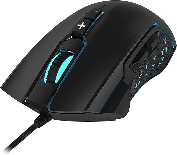 LeadsaiL Gaming Mouse Wired RGB PC Gaming Mice, 7200 DPI, 8 Programmable Buttons, 6 Color Backlight, Ergonomic Optical Computer Mouse for Desktop PC Laptop Gamer & Work
