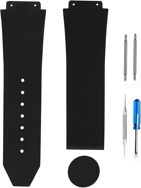 Kauçuk saat kayışı Hublot Big Bang için uyumlu 19mmx25mmx22mm Silikon saat kayışı zihinsel toka olmadan, CU
