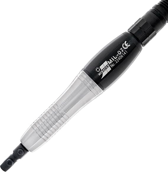 MIRACLE MIL-07 Pneumatic Reciprocating Profiler, 0.7mm Stroke, 35,000 SPM Air Polishing, Filing, Lapping, Deburring Tool for Small Molds, Dies, Wood, Plastic, Jade