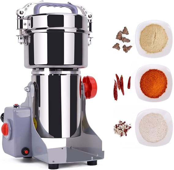 350G Electric Grain Mill Grinder Stainless Steel Herb Grinder Swing Type Coffee Grinder Mill Powder Machine High Speed Pulverizer 28000R / Min for Grinding Cereal Bean Seed Nut Spice Pepper 1800W