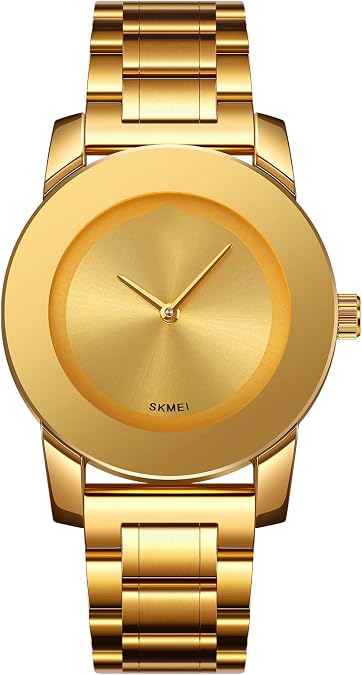 Gosasa Unisex Stainless Steel Quartz Watch, Diamond Accents